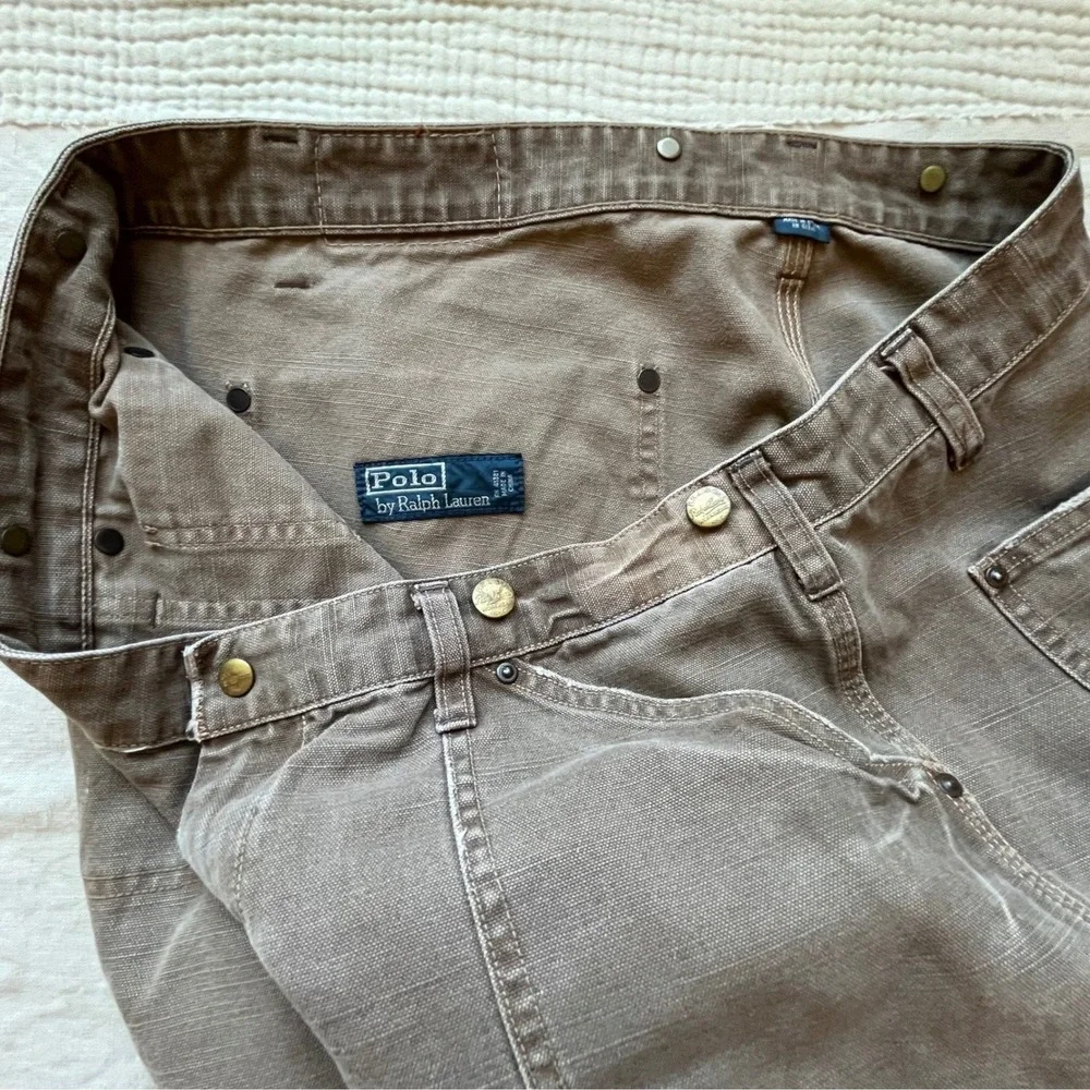 Vtg 90s Ralph Lauren Double Knee Pants RRL 38/34 Brown
